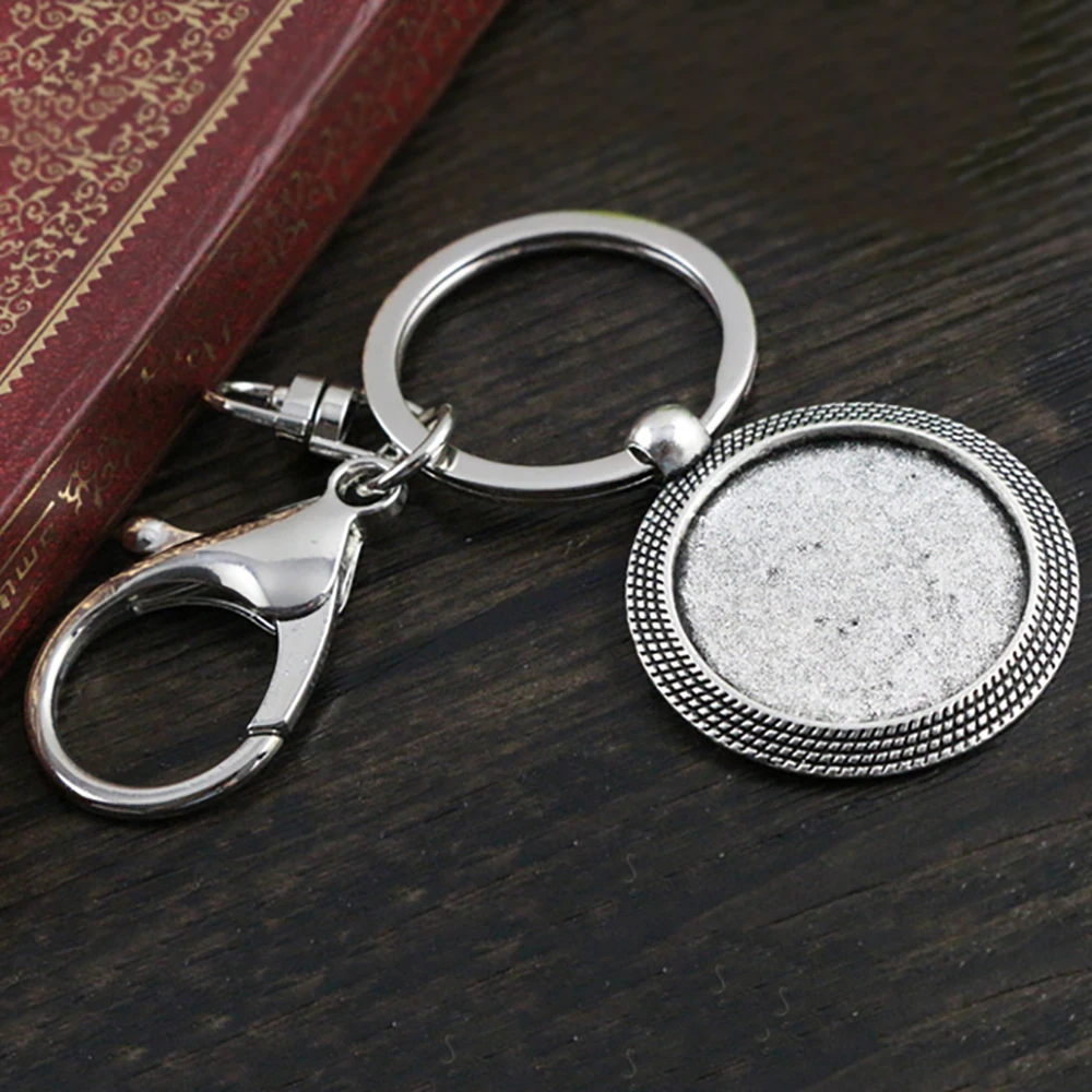 25 мм Внутренний размер Античная Посеребренная основа для установки камео Ручная