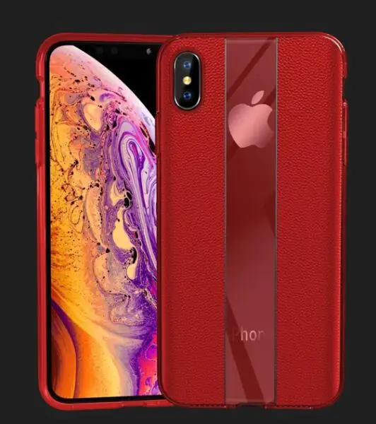 Роскошный чехол из натуральной кожи для iPhone XR XS Max Fundas мягкий силиконовый ТПУ X с