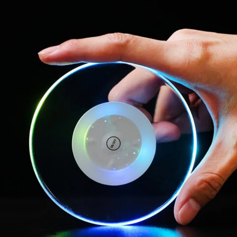 Круглый акриловый светодиодный светильник на шнуровке подставка для чашки Coaster