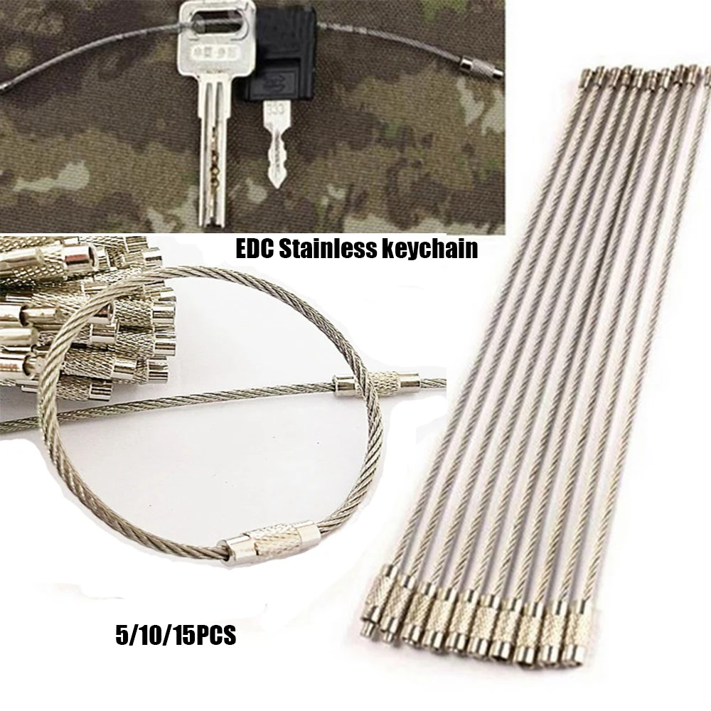 5/10/15 шт из нержавеющей стали EDC брелок карабин для ключей пешего туризма провода