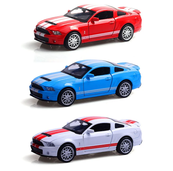 Игрушечный автомобиль Mustang GT500 Металлическая машинка из сплава с подсветкой и