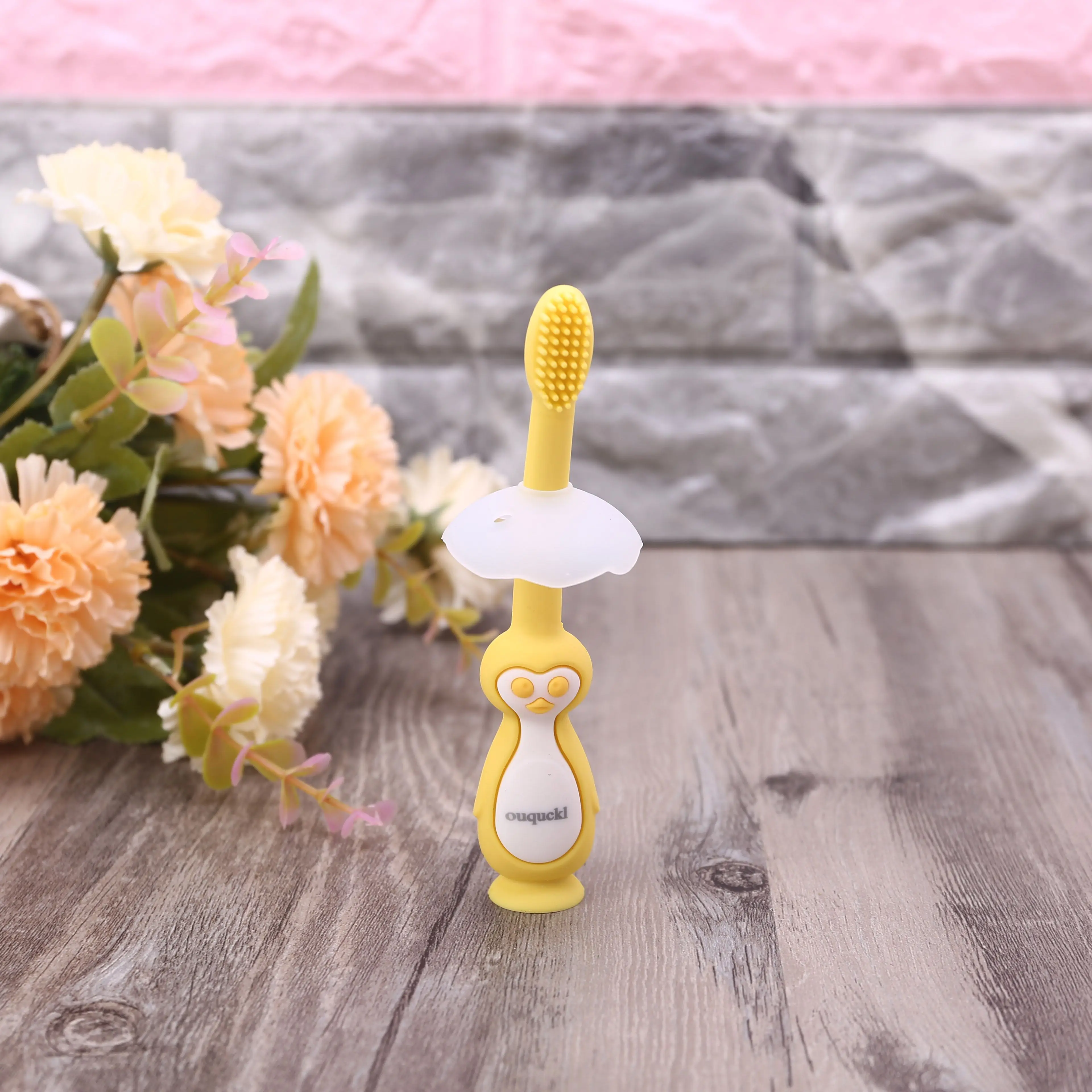 

Ouquckl силиконовый детский Прорезыватель для обучения Зубная щётка новорожденных кисть инструмент стоматологической Уход за полостью рта