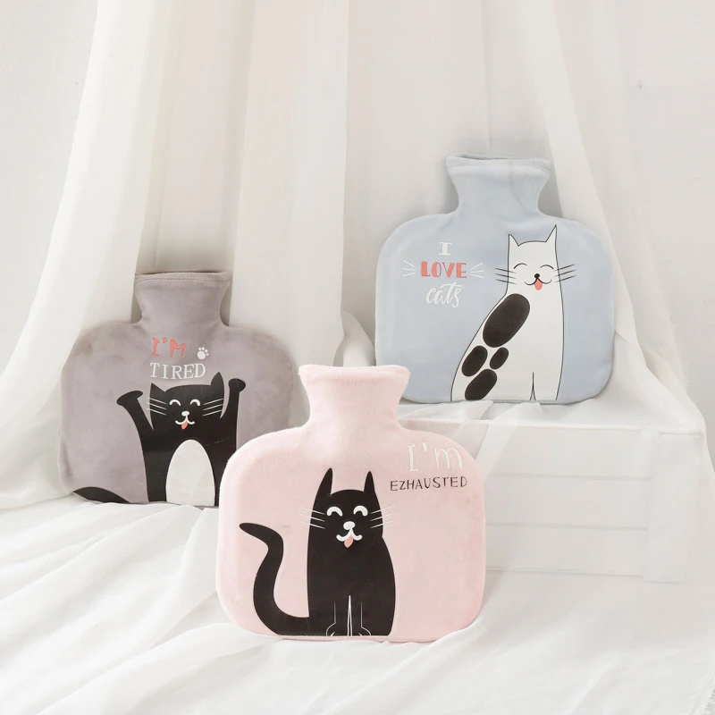 1000 мл милый кот большая емкость бархатная резиновая ручная теплая грелка