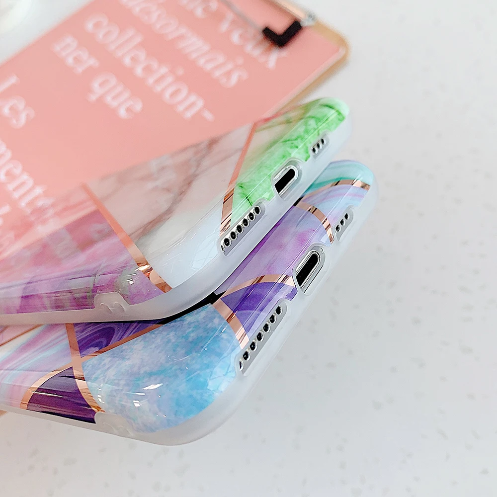 Роскошный Мраморный чехол для телефона Apple iPhone X XR XS 11 Pro Max 8 7 6S 6 Plus мягкий
