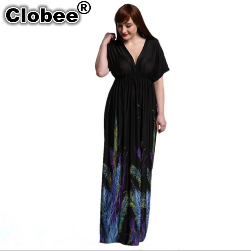 Женская пляжная туника в стиле бохо длинное платье макси с богемным принтом