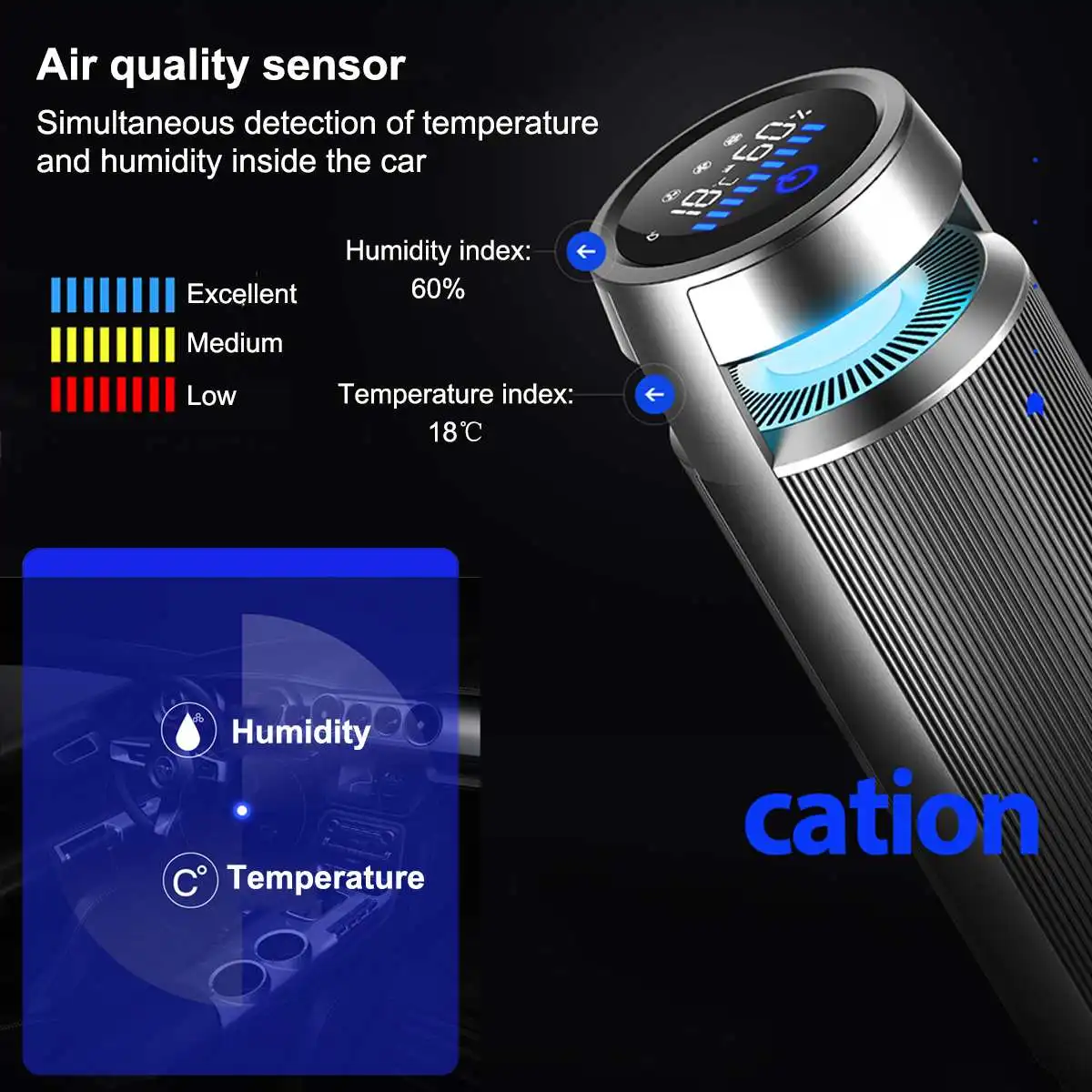 AUGIENB HEPA USB автомобильный очиститель воздуха отрицательные ионы для PM2.5