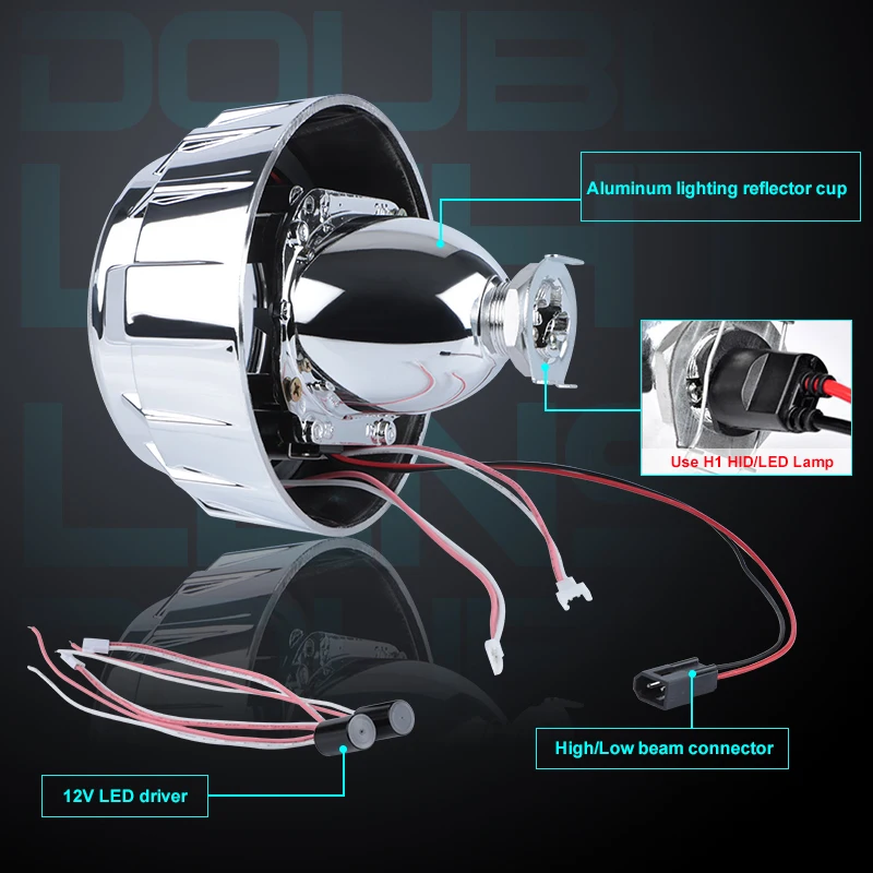 НОВЫЙ 2 5 дюймов HID линзы проектора Bi Xenon светильник WST светодиодный двойной Ангел