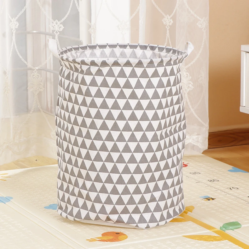 

Round Foldable Cloth Storage Basket Dirty Clothes Basket Cotton and Linen Storage Bucket Toys Home Bedroom Item Laundry Basket