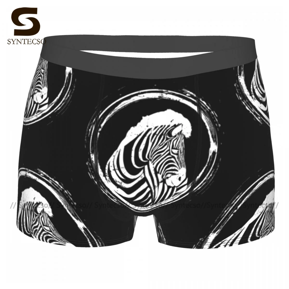 

Zebra Underwear Print Polyester Sublimation Trunk Trenky Men Breathable Boxer Brief
