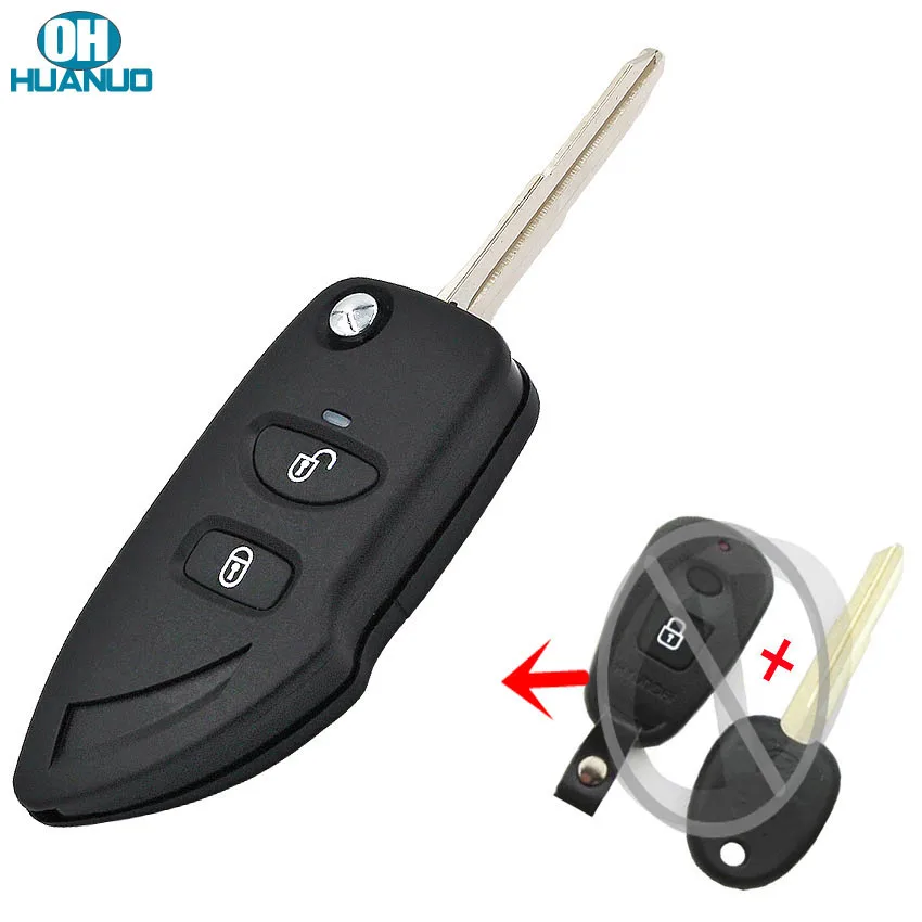 Складной Дистанционный чехол для ключей Fob 2 кнопки Hyundai HAWTAI Santa Fe с держателем