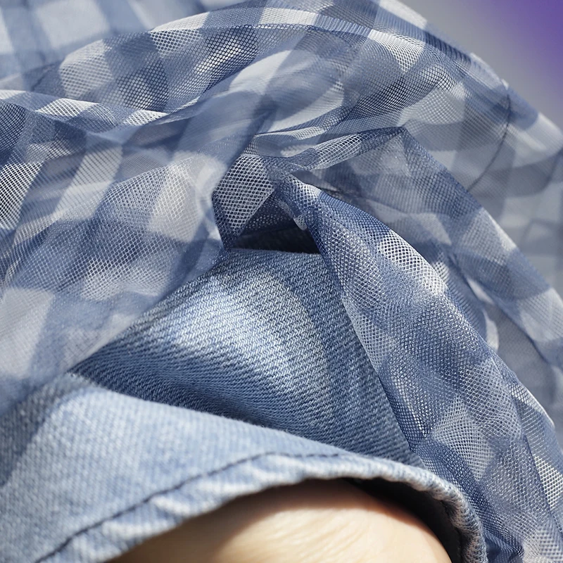 Модные джинсовые юбки женские эластичные трапециевидной формы с высокой талией