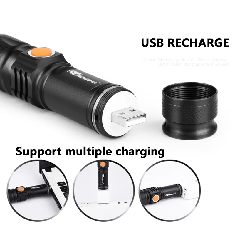 Litwod Z10 встроенный аккумулятор USB Перезаряжаемый светодиодный фонарик