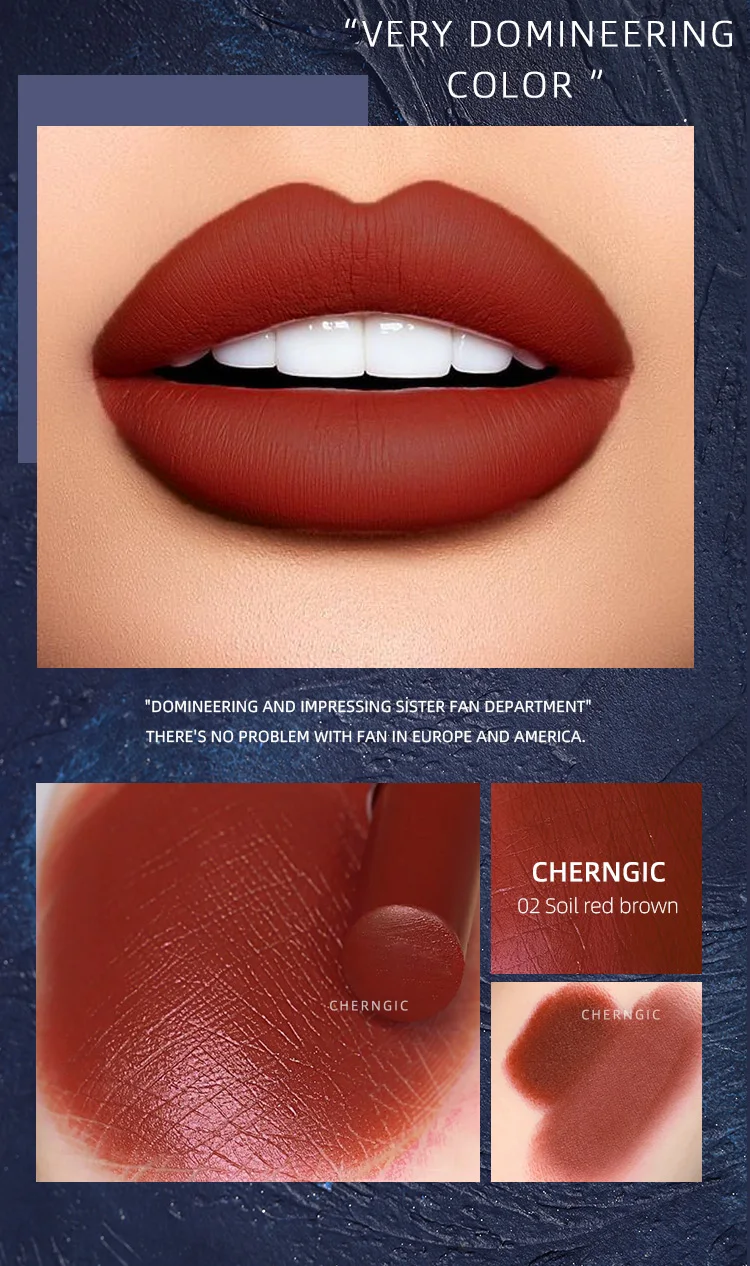 CHERNGIC, набор матовых помад, водостойкая матовая губная помада, губная помада, косметическая, стойкая, красная, коричневая, матовая помада, макияж, набор