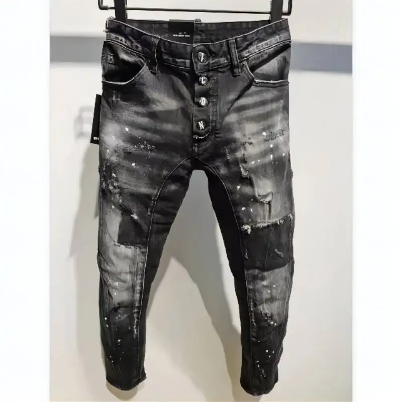 DSQUARED2 женские/мужские зауженные Стрейчевые джинсы мотоциклетные вечерние