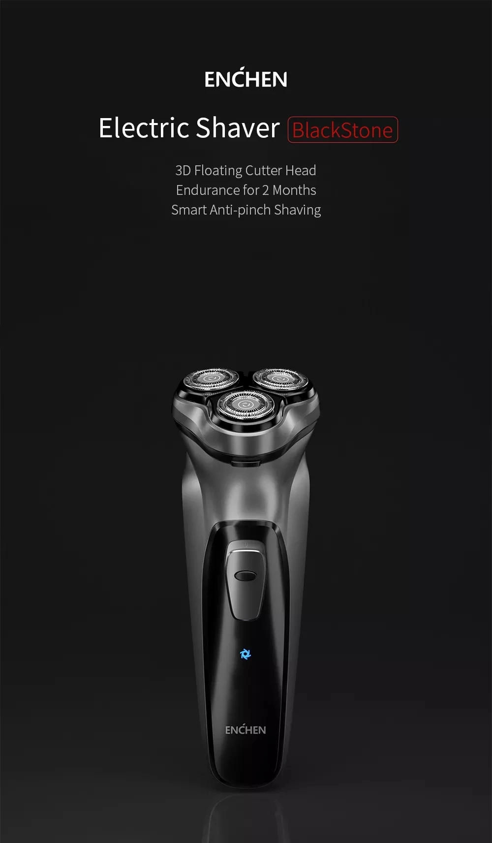 Xiaomi ENCHEN электробритва, триммер для волос, для бритья, USB, быстрая зарядка, 3D плавающая режущая головка, бритвенное лезвие, электрическая бритва