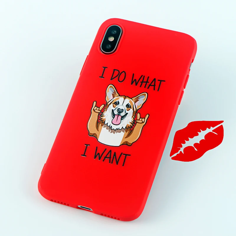 8661-red Чехол для телефона Corgi s для iPhone Pro 6s 7 8 11 Plus X XS чехол для MAX XR забавная Милая собачья попка Мягкие силиконовые приспособленные аксессуары для задней крышки - Цвет: 8661-red