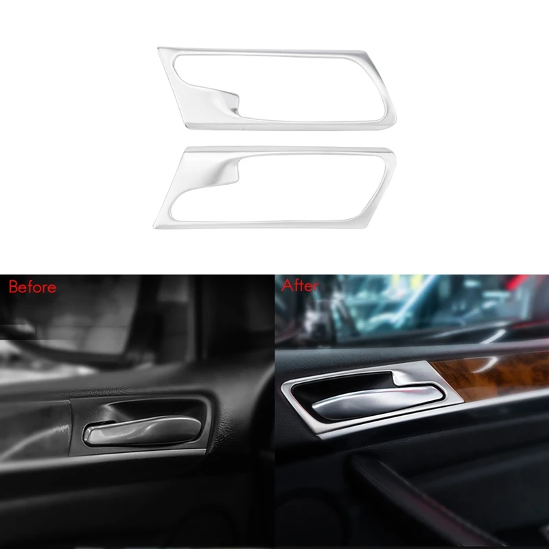 

Inner Door Handle Frame Decoration Cover Trim 2Pcs for -BMW X5 E70 2008-2013 Stainless Steel Car Interior Accessories