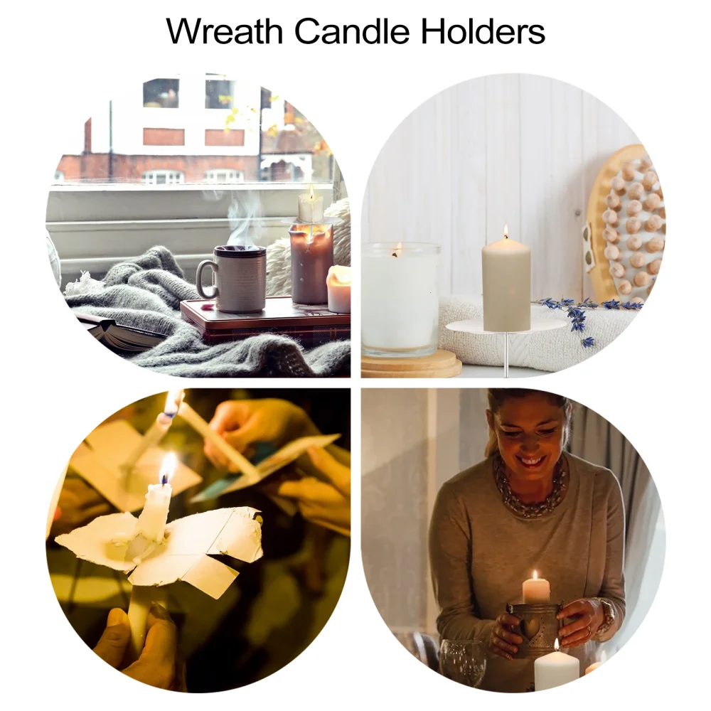 

8pcs Candle Fixing Tool Wreath Metal Candle Candle Fixator for Festival