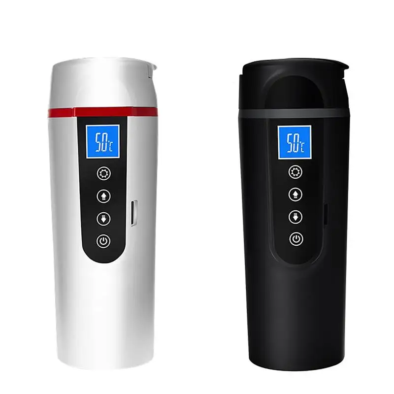 

New 12V 420ml Car Electric Heating Cup Heating Water Kettle Intelligent Temperature Control LCD Display Temperature Kettle Safe