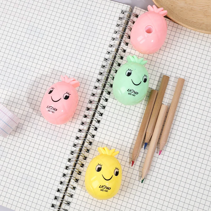 

1pcs Cute Pineapple Pencil Sharpener Stationery Candy Color Pencil Sharpener Student Stationery Kawaii Creative Student Cartoon