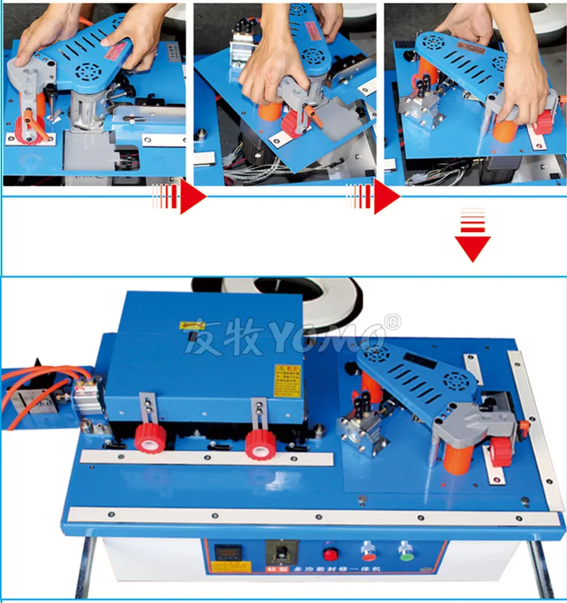 Модернизированный MY70 деревянный станок для облицовывания кромок с кружевной каймой триммер стрижки резки деревообрабатывающий станок для оклейки кромок 45 кг