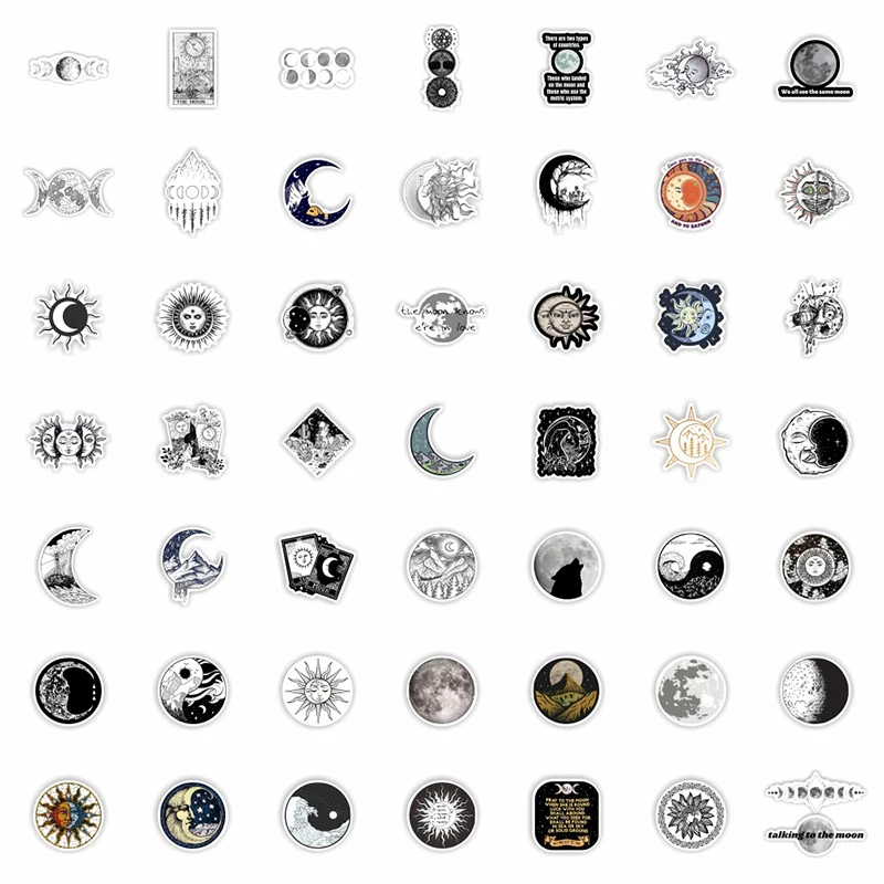 103050pcs retro moon witch stickers aesthetic diy water bottle motorcycle phone case waterproof graffiti cool stickers decals free global shipping