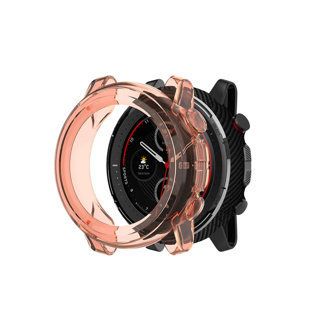 Прозрачный защитный бампер из ТПУ чехол-рамка для часов Xiaomi Amazfit Stratos 3 красочные