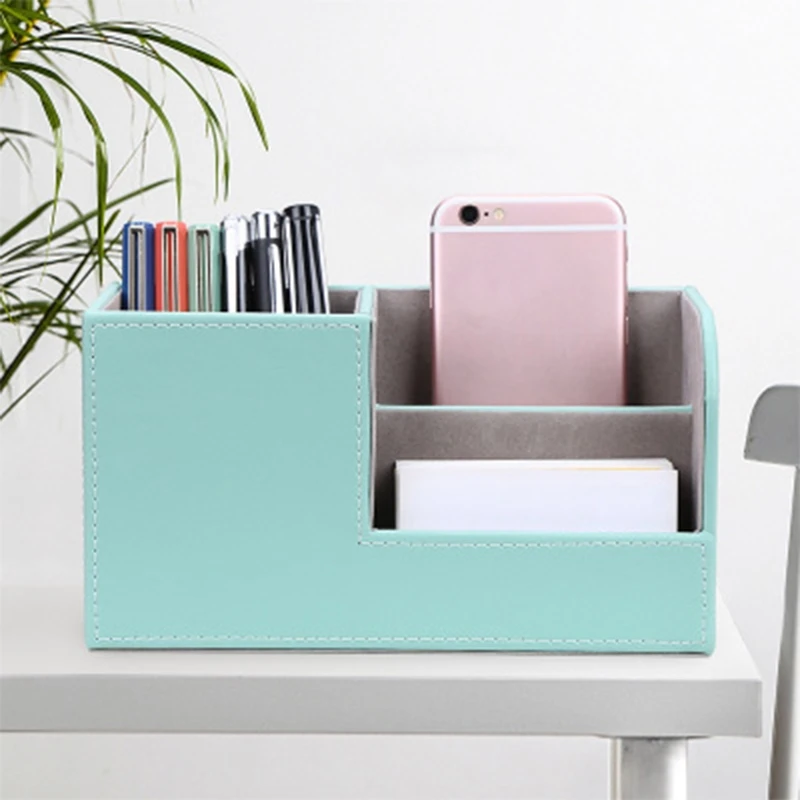 

Multi-function Leather Desk Stationery Organizer Pen Pencil Holder Business Card