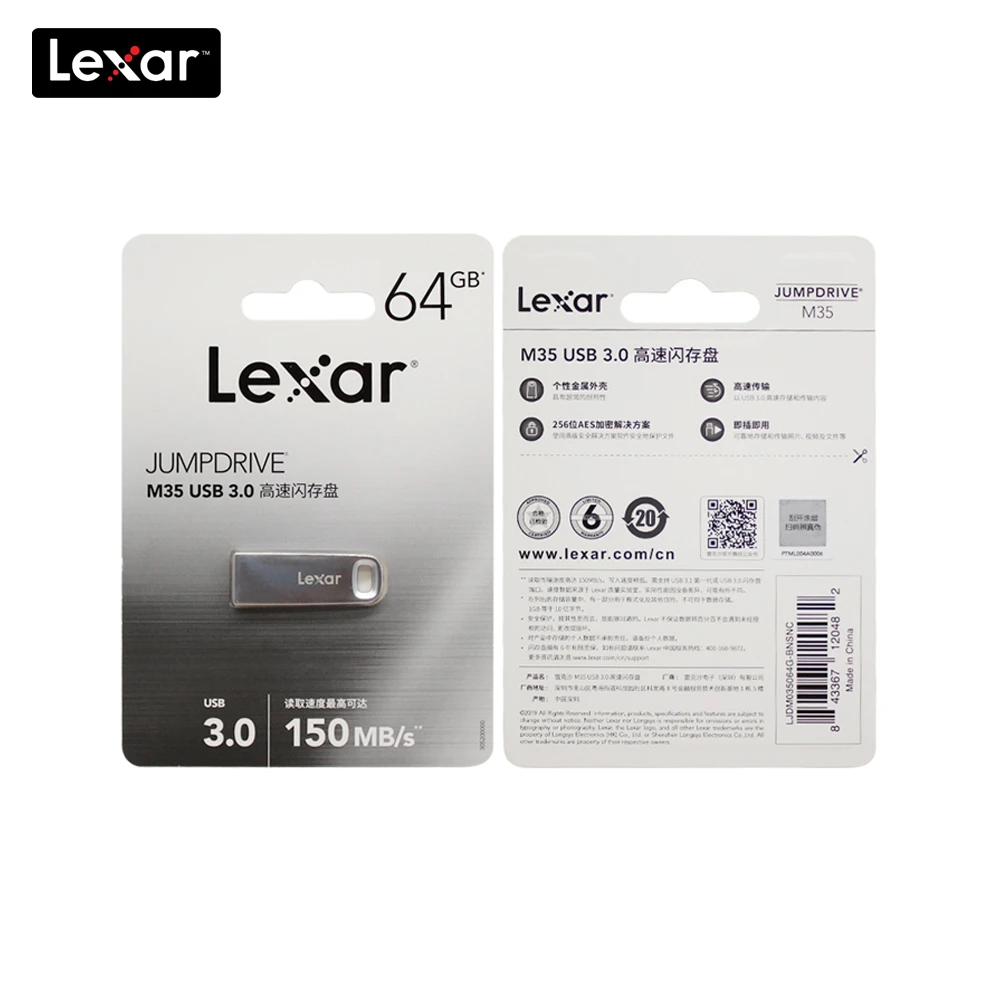 USB флеш накопитель Lexar M35 100% оригинал 32 ГБ 64 3 0 высокая скорость 150 МБ/с./с