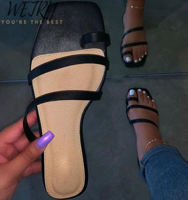 

2020 Spring/summer new women flat non-slip cross bandage slippers outdoor leisure fashion ladies sandals wild leather flip flop