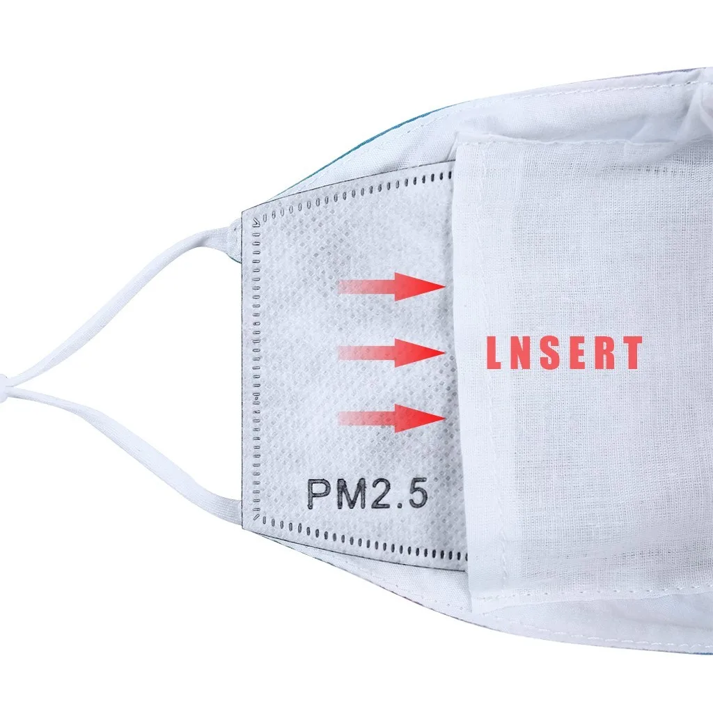 

6PCS Reusable Washable Mask 6PCS Filters PM2.5 Windproof Foggy Haze Pollution Respirator Outdoor Face Protect Mascarilla