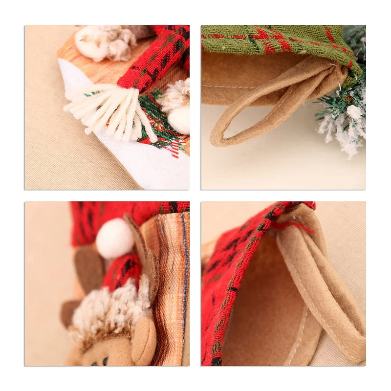 

3 Pcs Christmas Stocking Santa Claus Candy Sock Bag Xmas Tree Hanging Decor Gift-ABUX
