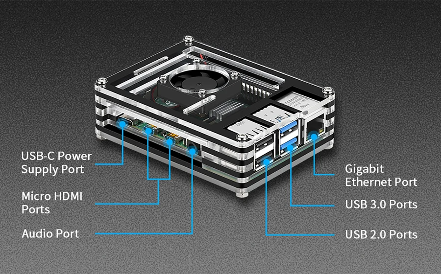 Совместимый с Raspberry Pi 4 Чехол, 9 слоев чехол предназначен для Raspberry Pi 4 Модель B