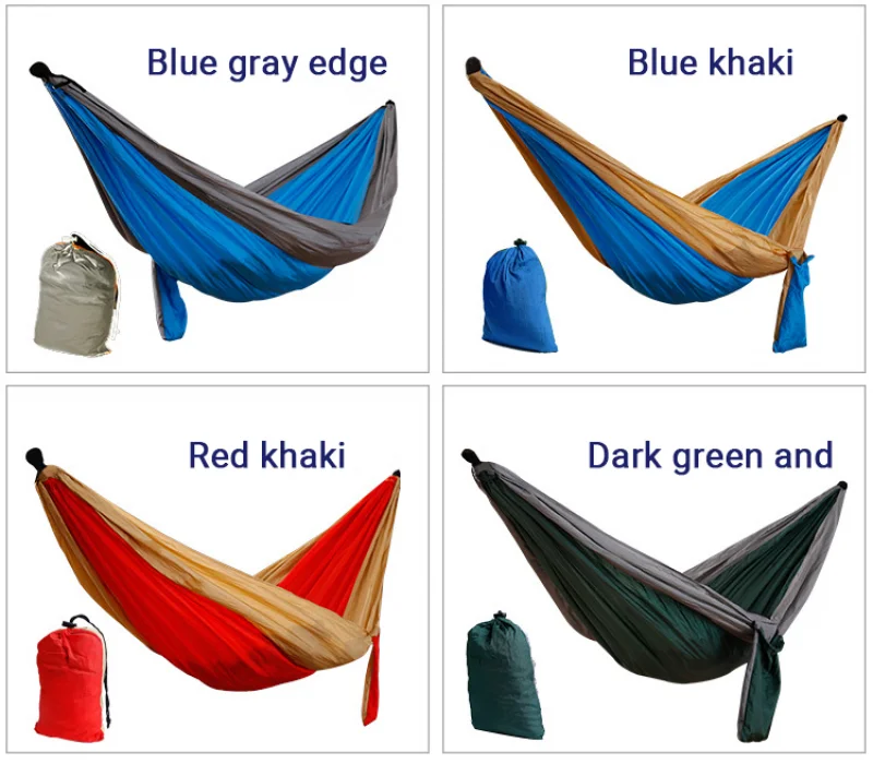 

Portable Hammock Double Person Nylon Camping Hammock Survival Garden Hanging Sleeping Chair Travel Furniture Parachute Hammocks