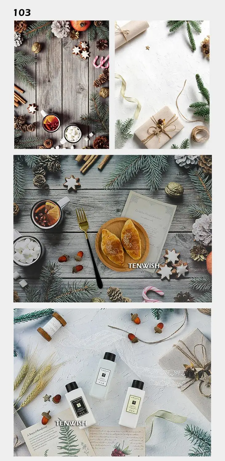 TENWISH 57*42 см фон для натюрморта зима Рождество Фест сцена Deli продукты косметики