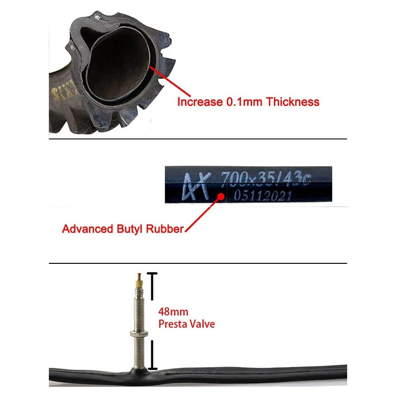 2 шт. сменные внутренние камеры для шоссейных велосипедов 700X35-43C |