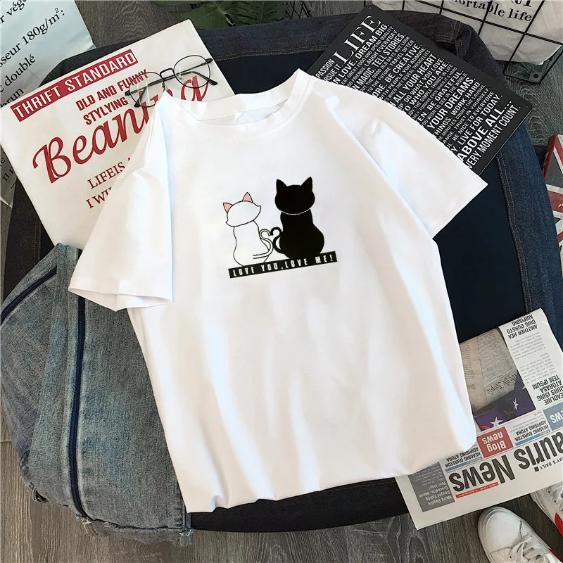 

Women's Cotton Short-Sleeved T-shirt 2021 Summer Loose Ins Women's T-shirt Printed Student Casual Top