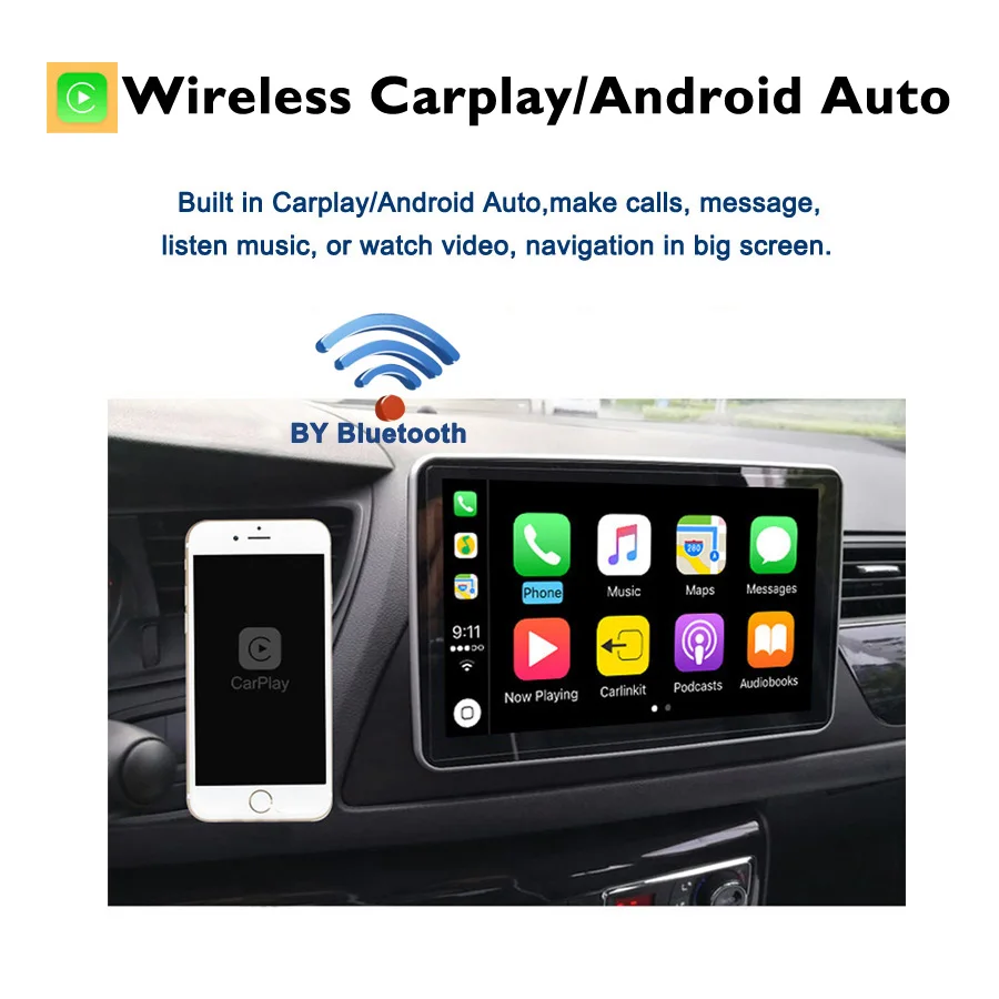 Автомобильный DVD-плеер Carplay 9 дюймов Android 11 0 8 ГБ + 128 DSP IPS GPS Wi-Fi Bluetooth 5 RDS