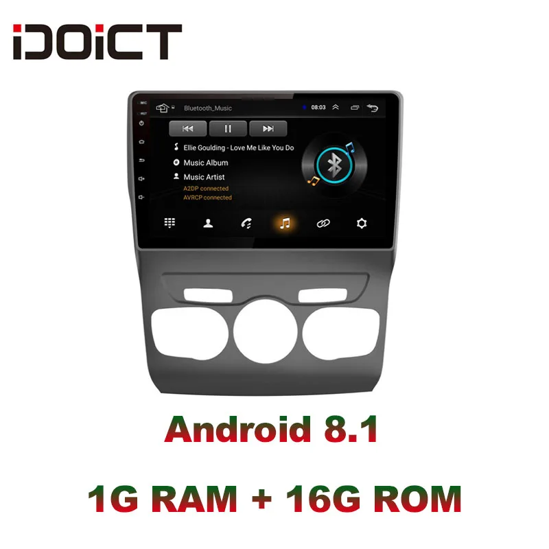 Автомобильный DVD плеер IDOICT Android 8 1 GPS навигация мультимедиа для Citroen C4 радио 2013 2016