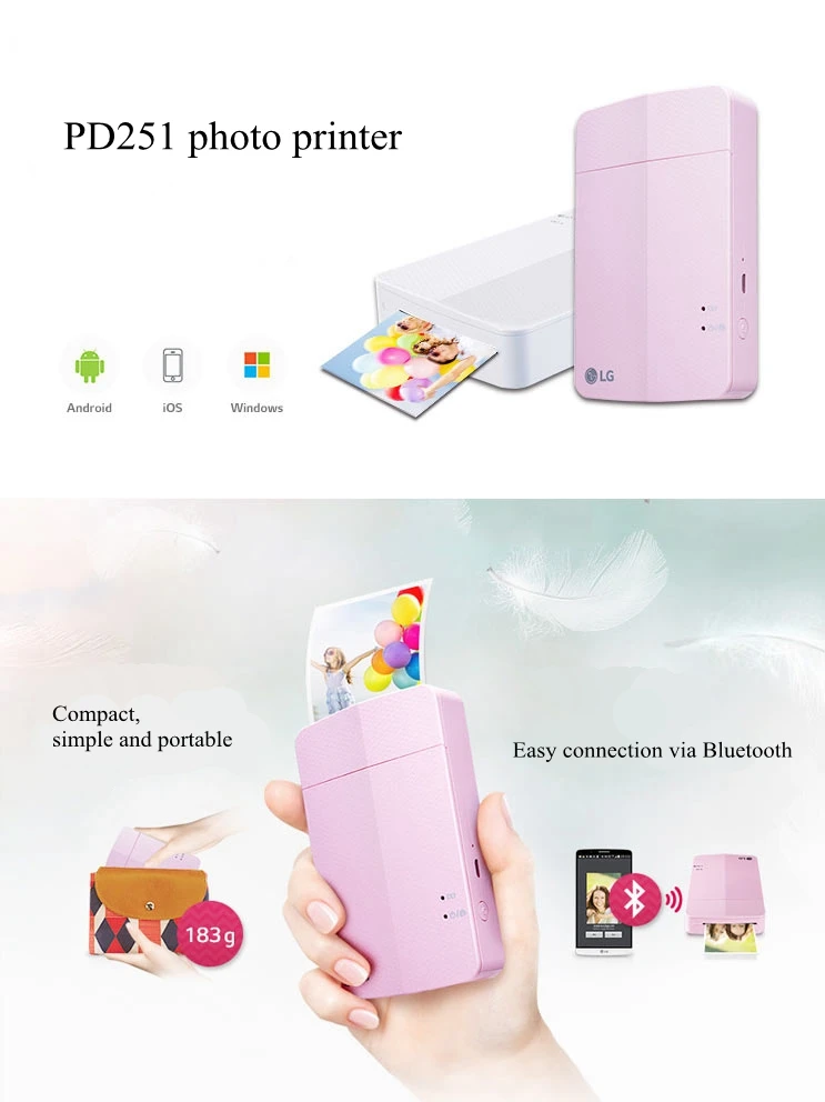 PD251 PD238 PD239 портативный фотопринтер Bluetooth Беспроводная камера для портативной карманной печатной машины, цветной принтер
