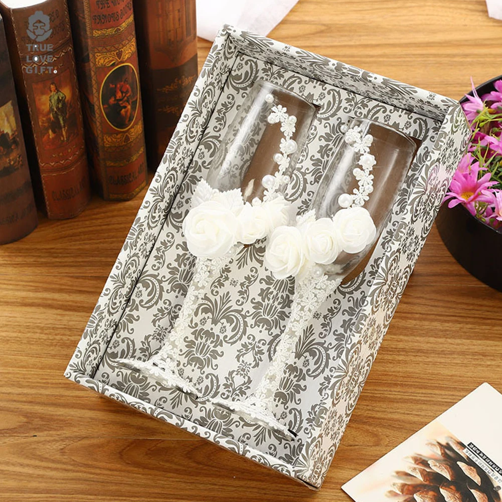 

Pcs Wedding Wine Champagne Glasses Cup Set Bride And Groom Decorative Cup For Wedding Anniversary Valentine's Day Gift Helpful