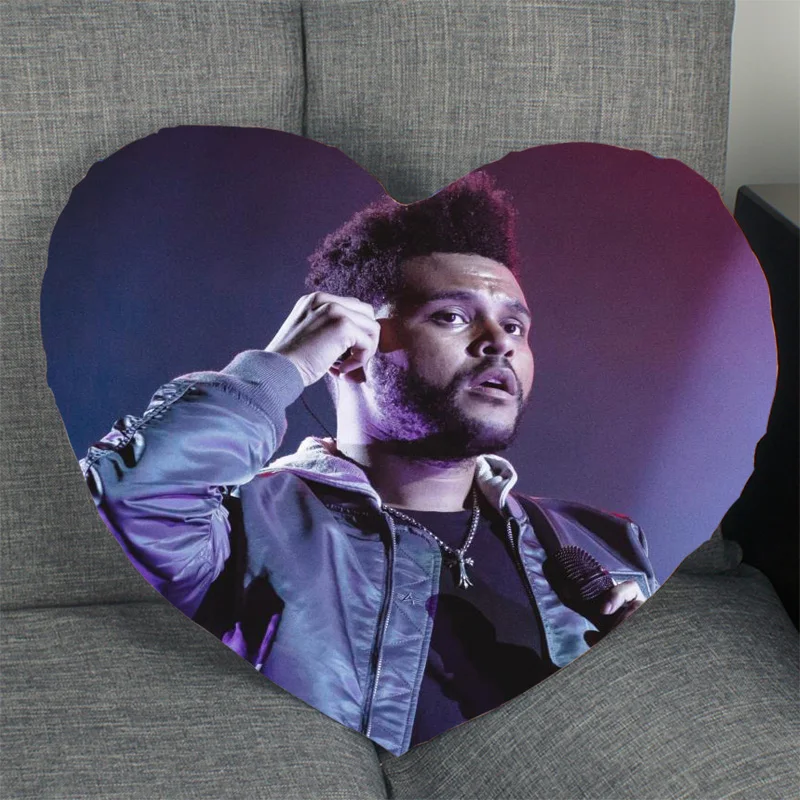 

Custom The Weeknd XO Pillow Case Heart Shaped Zipper Pillow Cover Satin Soft No Fade Pillow Cases Home Textile Decorative