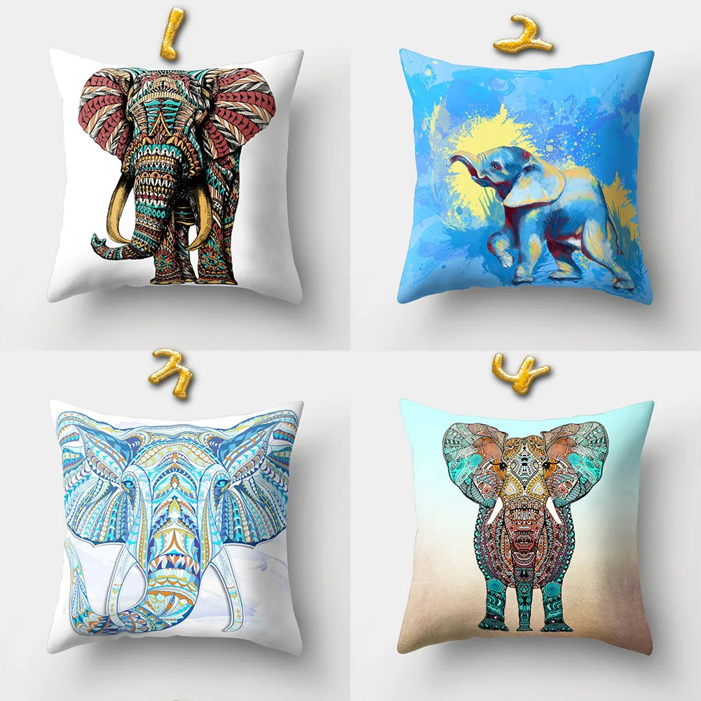 Наволочка с принтом слона чехол для подушки 45*45 диванные Наволочки детские