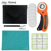 45mm rotary cutter tools kit with cutting mat patchwork ruler precision knife storage bag diy craft quilting sewing supplies set