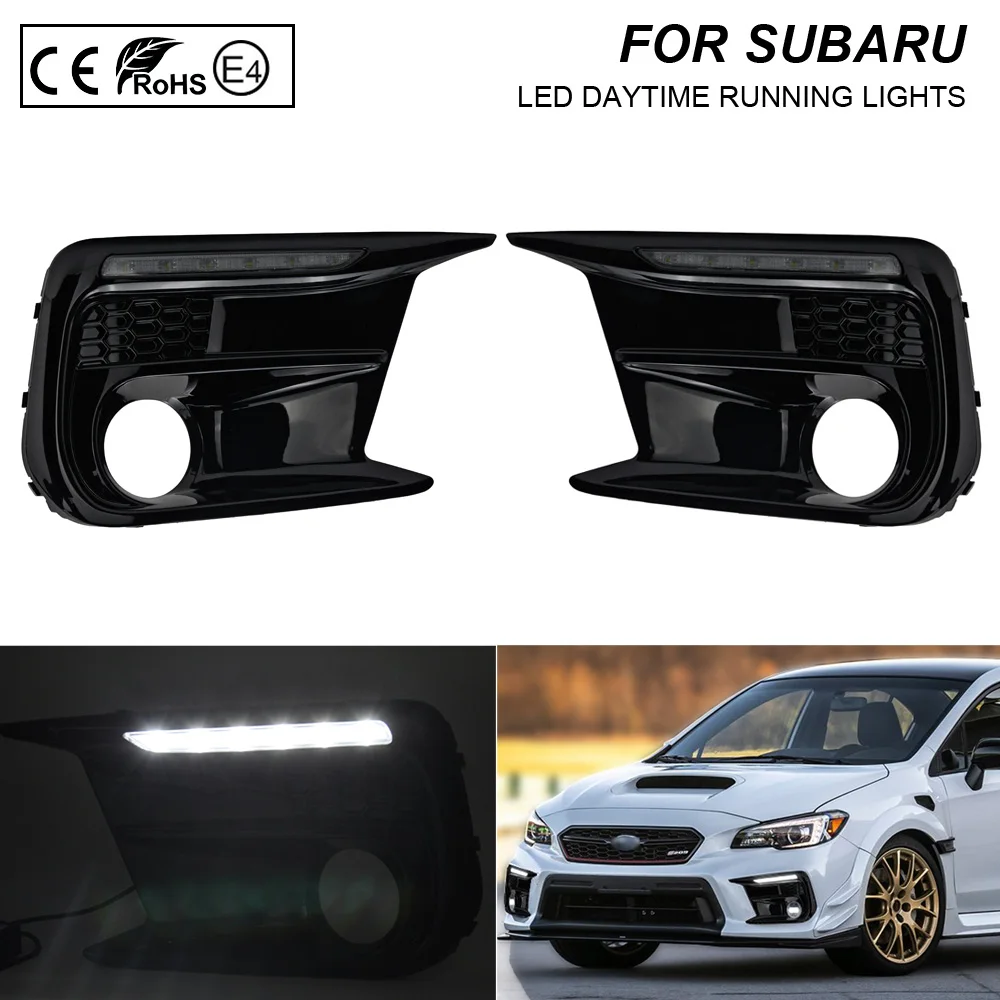 

A Pair White LED Daytime Running Light Fog Bezel DRL Kit Lamp For Subaru WRX/STi 2018 2019 2020 2021 Subaru WRX/STi