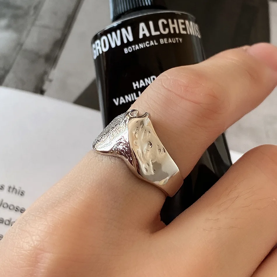 

1pc 100% REAL. Authentic S925 Sterling Silver Jewelry mottled mountains Band Ring TLJ1248