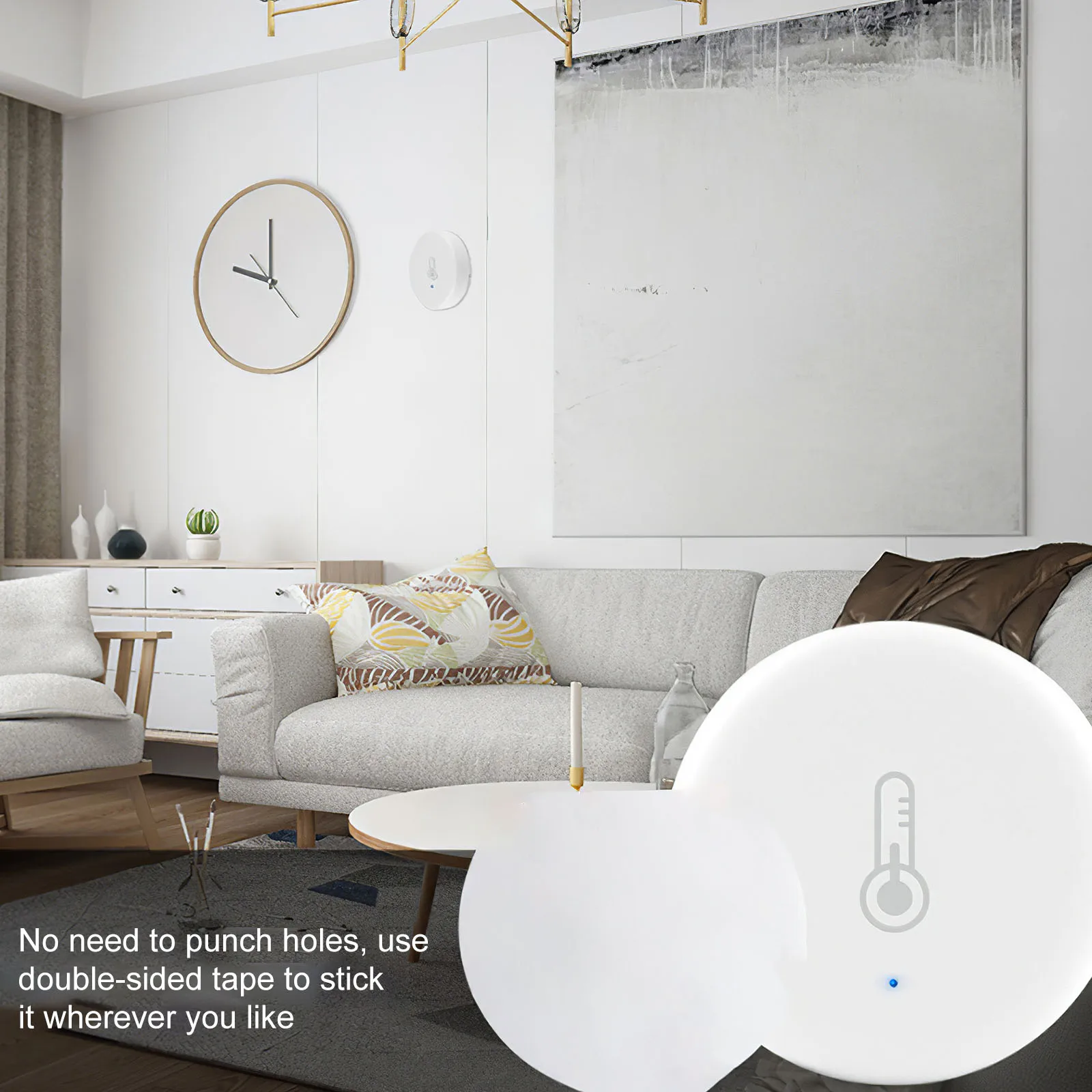 

Saving Temperature And Humidity Sensor Smart Monitored Indoor With Connect Mobile Phone Function For Sensing Indoor Humidity