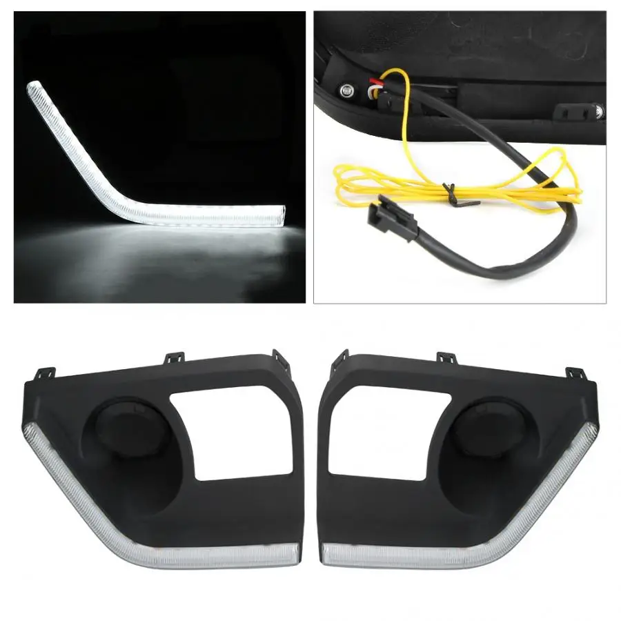 2 шт 12V Двухцветная Кольцевая вспышка Автомобильные фары дневного света