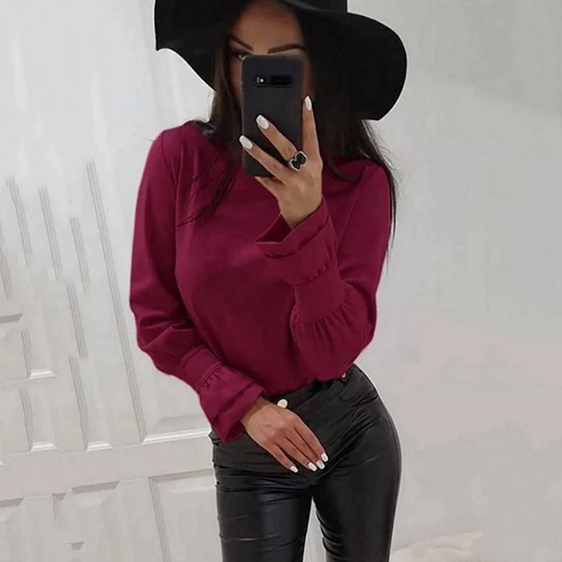 Lossky Blouses Women Summer Fall Long Sleeve Clothes White Loose Shirts Oversized Office Tops Feminina 2019 Fashion Work Wear | Женская