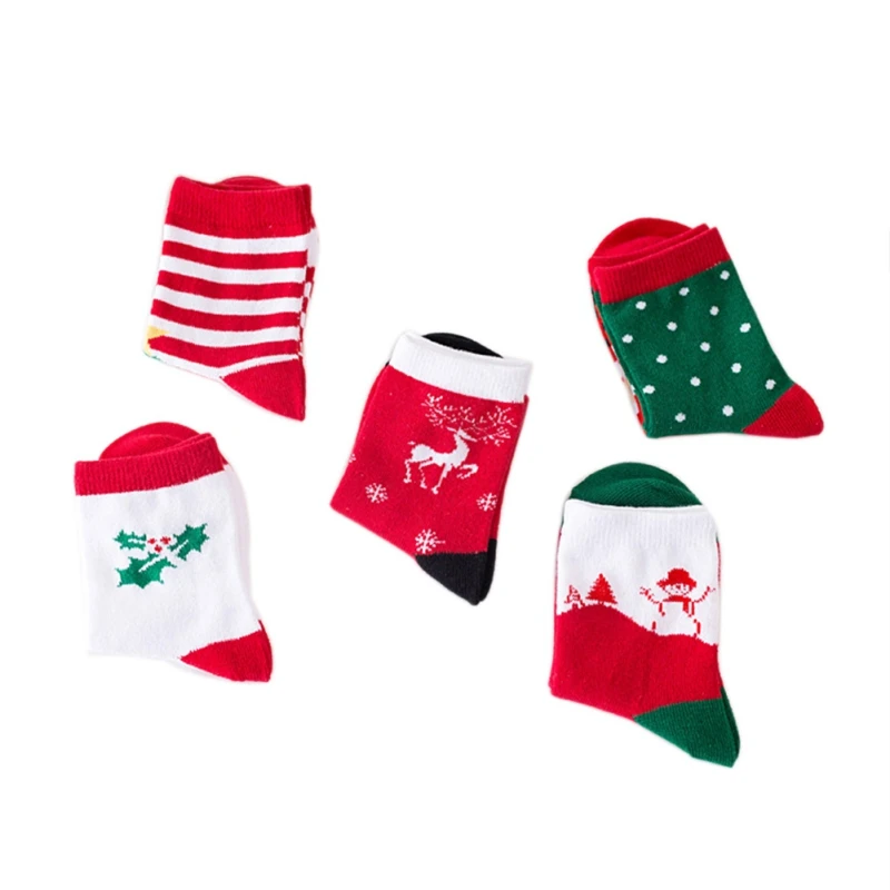 5 пар/компл. осень зима детские носки для мальчиков и девочек новогодние